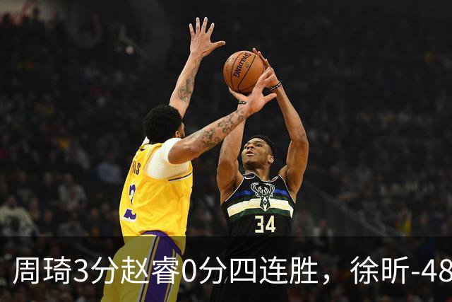 周琦3分赵睿0分四连胜，徐昕-48全队最低，张文杰陈国豪9中0